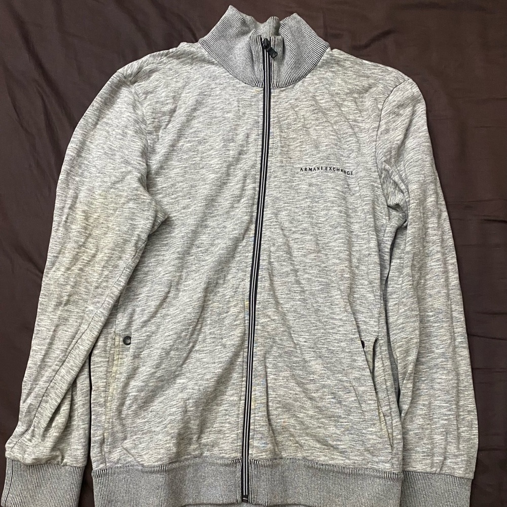 Grey Armani Exchange Zip Up